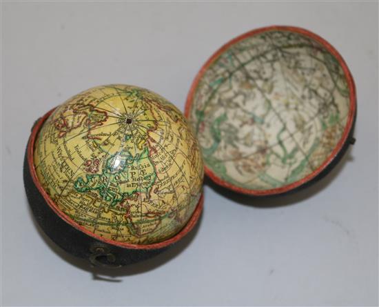 A Nathaniel Lane Pocket New Globe of the Earth, dated 1776,